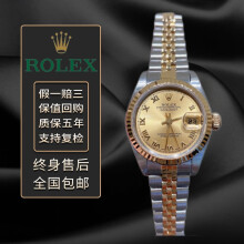 【二手95新】劳力士 69173 日志系列 自动机械 18K黄金 后镶钻 女士腕表奢侈品名表 26mm金盘罗马刻度间金带 单表